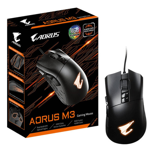 Imagen 3 de 7 de Mouse Gamer Gigabyte Aorus M3 Rgb Negro 6400dpi Cuo