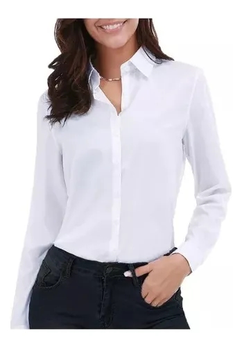 Camisa Carrera De Oficina Batista Dama Blanca