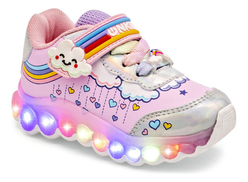 Tenis Luces De Niña On Kids Rosa 125-599