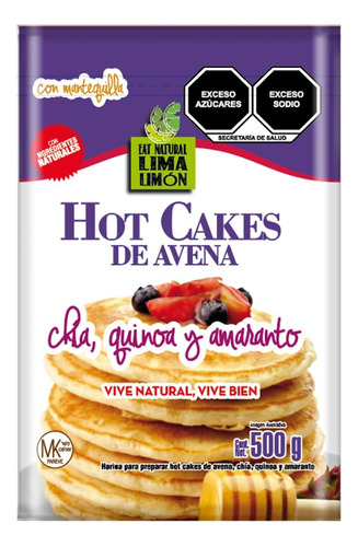 Hot Cakes De Avena Chía Quinoa Y Amaranto Lima Limon 500g