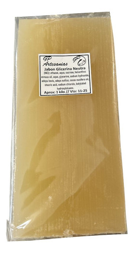Jabón De Glicerina Neutro 1kg - Gp Artesanías