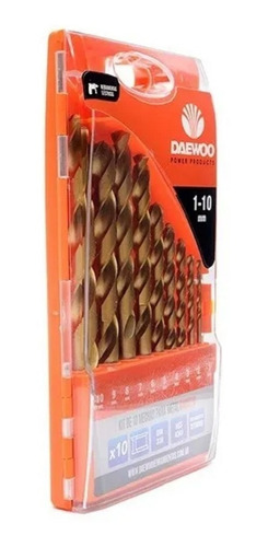 Imagen 2 de 5 de Set Mechas A/ Rápido 10pc Titanio Daewoo Kit Metal 1-10mm