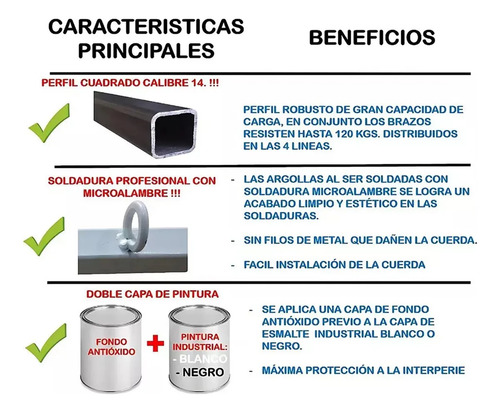 Tendedero Plegable Abatible Retráctil De Metal Reforzado Com