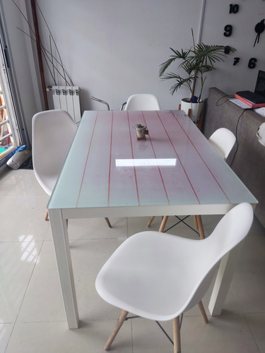 Mesa De Comedor Con Sillas Madera Blanco