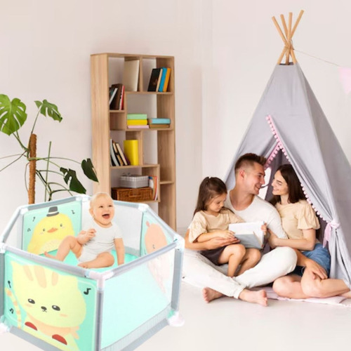 Corral Hexagonal 1m Plegable Portatil Seguro Para Bebe Lau