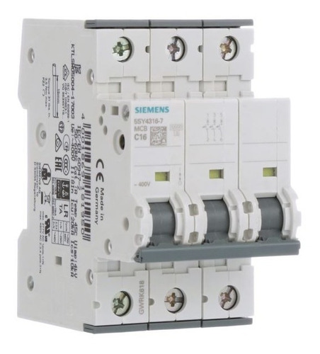 Interruptor Termomagnetico Siemens 3x32amp 3 Polos/ Riel Din