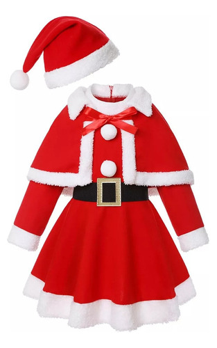 Disfraz De Papá Noel De Navidad Para Niñas Y Chico, Disfraz