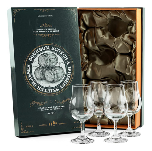 Copas Glassiquecadeau, Para Degustar Whisky, Juego De 4