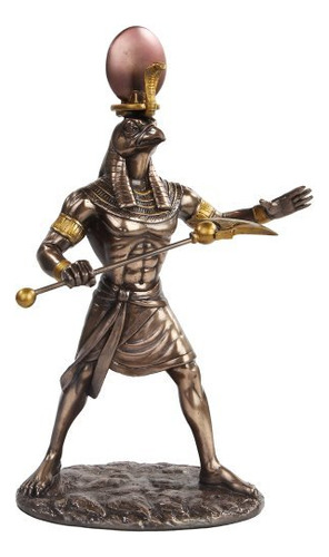 11 inch Egipcio Ra Mythological Dios Acabado De Bronce Estat