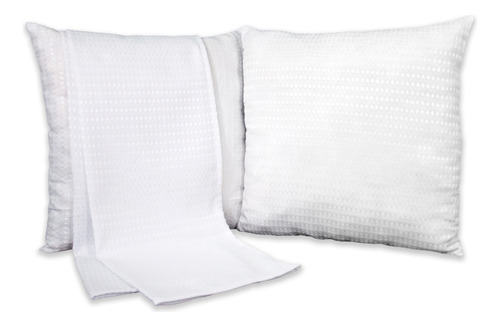 Kit 1 Peseira Queen Piquet Favinho + 2 Capas 40cm X 40cm Cor Branco Desenho Liso