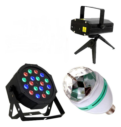 Kit Iluminacao Projetor Lampada Led Giratoria, Refletor18led