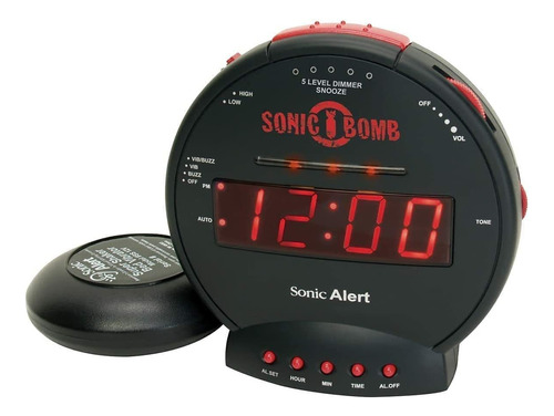 Reloj Despertador Doble Extra Fuerte Con Agitador De Cama