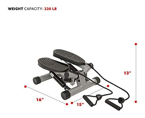 Escalador Sunny Health & Fitness Con Bandas, Plateado