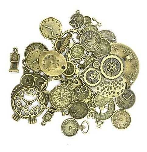 Dijes Metalicos Relojes P/bijou-artesanias(100g/38u) Bronze 