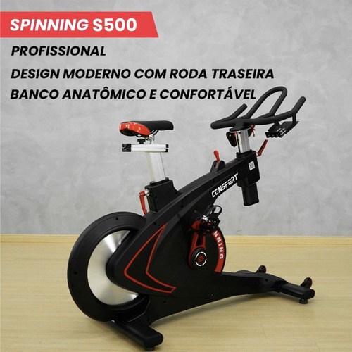 Bicicleta Ergométrica Spinning Profissional S500 11 Níveis Cor Preto