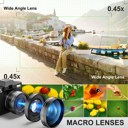 Câmera Digital G-anica 5k 48mp/60fps Wifi De Grande Angular