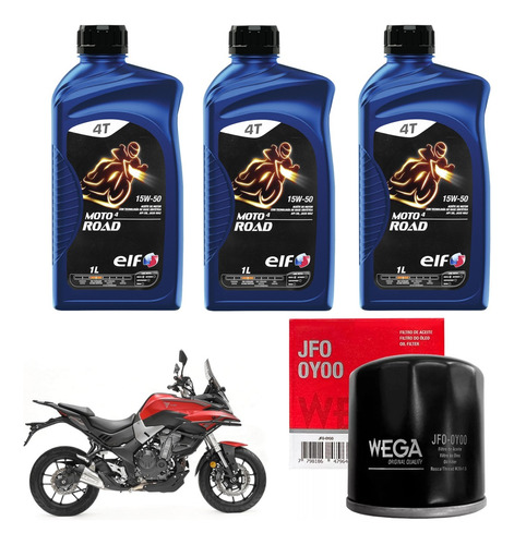 Kit Service Voge 500 Ds Dsx R Filtro + Elf 15w50 Sia+