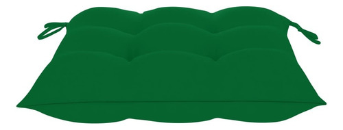 Sillas De Jardín 2 Pzas Con Cojines Verdes De Madera Teca Color Café