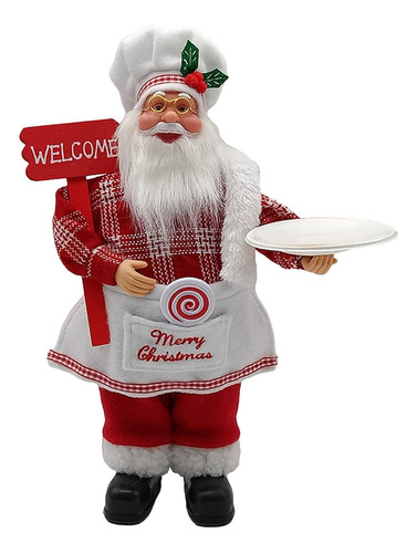 Aruoy Figuritas De Chef Santa, Estatuilla Navideña De Papá