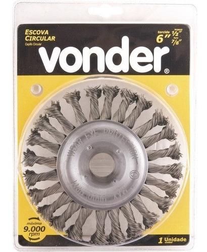 Escova Circular 6  X 1/2  X 7/8  Torcida Vonder Motoesmeril