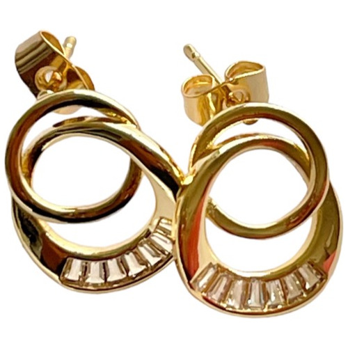 Pendientes Elegantes 18k Baño En Oro Para Mujer