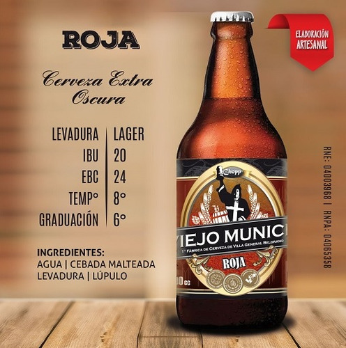 Cerveza Viejo Múnich 6x500cm3 Artesanal + Maní X500gr Regalo