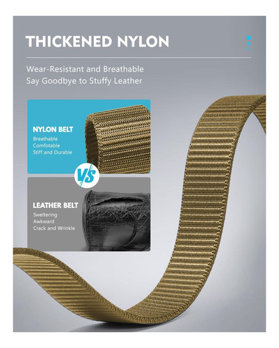 Cinturón De Nylon Fairwin Ratchet, Hebilla De Portaobjetos Y