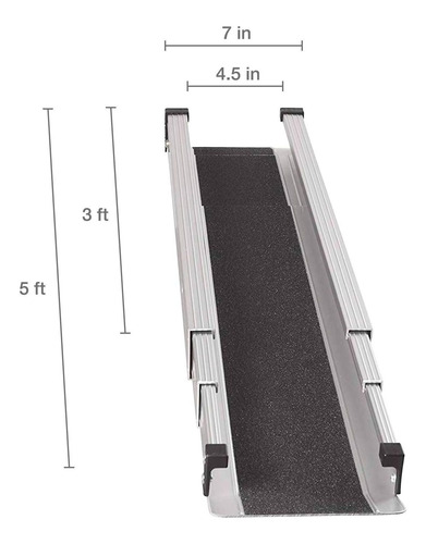 Imagen 6 de 8 de Rampa Portátil Mabis, Para Silla De Ruedas, Extensible