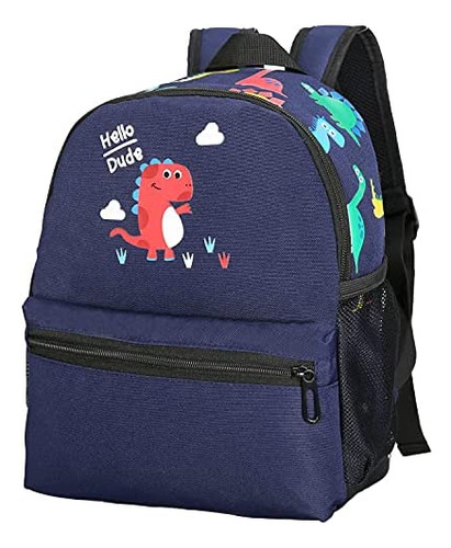 Mochila Para Niños Pequeños Con Correa Dinosaur Blue Kinderg