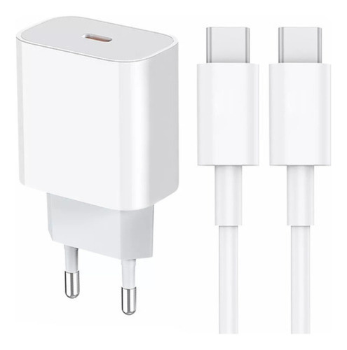 Fonte Carregador Turbo 20w Com Cabo Tipo C Android iPhone 15
