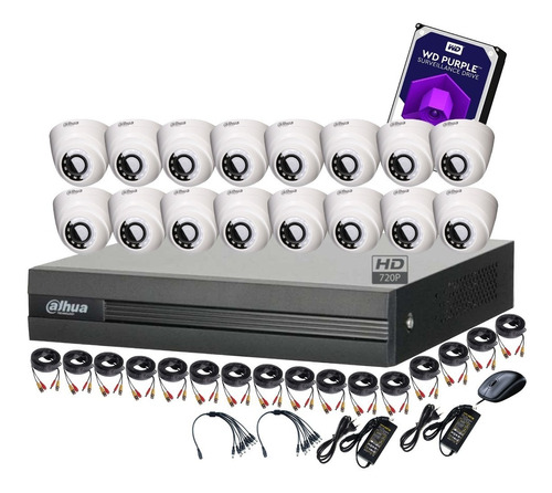 Cctv Kit Profesional Dahua Dvr 16ch + 16 Cam 720p+ 1hdd 4tb