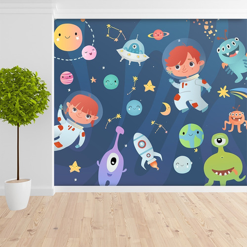 Papel De Parede Adesivo Infantil Astronauta Quarto 804pcm Cor Colorido
