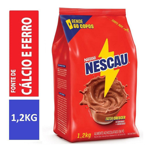 Nescau Achocolatado Em Pó Nestlé 1,2ookg- Kit 2 Unidades