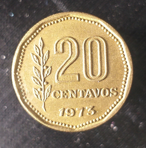 M504 Argentina 20 Cent. 1973 Cj# 339.2 Canto Grueso