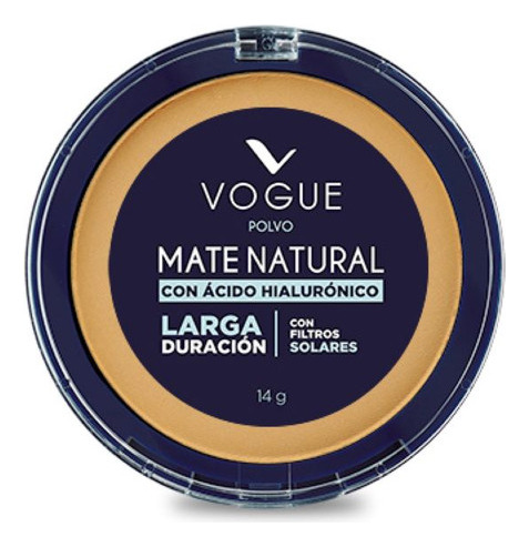 Base de maquillaje en polvo Vogue Mate Natural Polvo Compacto Polvo Compacto Vogue Mate Natural De Larga Duración tono aceituna