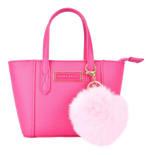 Bolsa Mini Shopping Marca Perry Ellis Original En Color Rosa