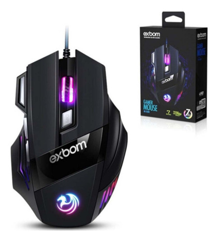 Mouse para jogo Exbom  MS-G260 preto