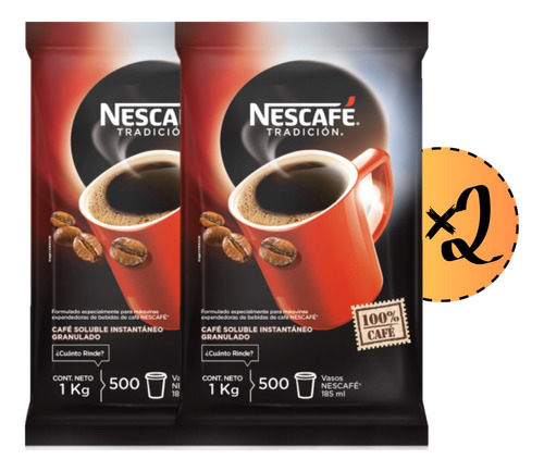 Café Nescafe Tradición 1kg - Pack X2