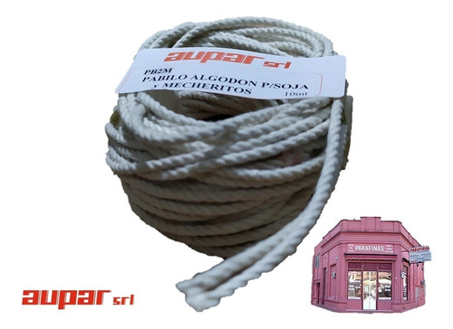 Imagen 6 de 6 de Pabilo 100% Algodón Eco P/cera De Soja Extra Grueso X 10mts