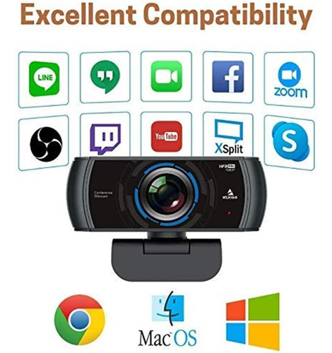 Cámara Webcam Nexigo N980p 1080p 60fps 120grados Conferencia
