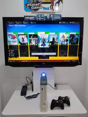 XBOX 360 Lt 3.0 + Pode jogar ONLINE + 1 Controle + 03 GAMES By