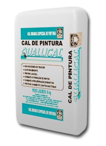 Cal Pintura En Polvo Blanca Con Fijador - Bolsa 8 Kg