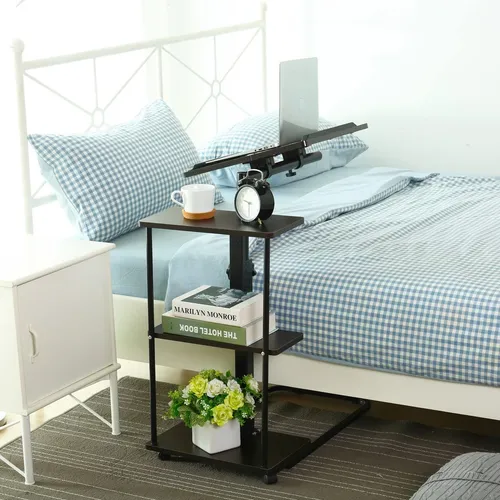 Mesa De Cama Con Ruedas De Altura Mesa Lateral De La Ba...