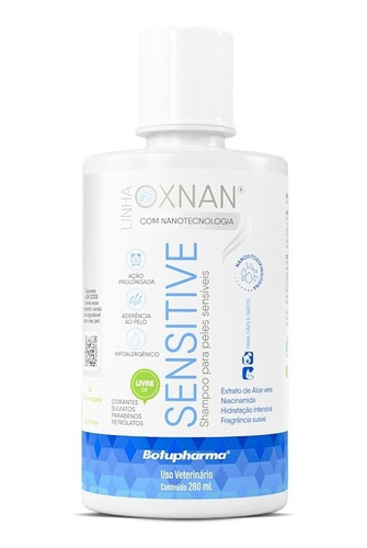 Shampoo Oxnan Sensitive - Peles Sensiveis 280ml - Botupharma