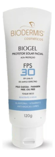 Protetor Solar Facial Biogel 30 Pele Oleosa Toque Seco 120g