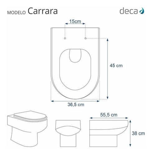 Imagem 2 de 3 de Tampa De Vaso Sanitário Carrara Creme Para Bacia Deca 6lpf