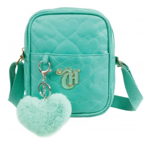 Shoulder Bag Casual Capricho Verde Água Com Chaveiro