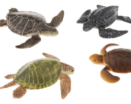 2 Plástico Animal Turtles Figuras Modelo Animales Juguetes