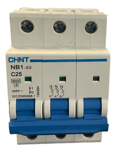 Breaker Termomagnético Riel 3x25a Icc:6ka Chint