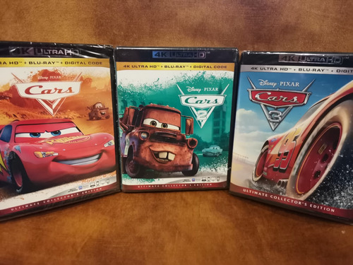 Trilogía Cars En 4k Ultra Hd Blu Ray Y Blu Ray